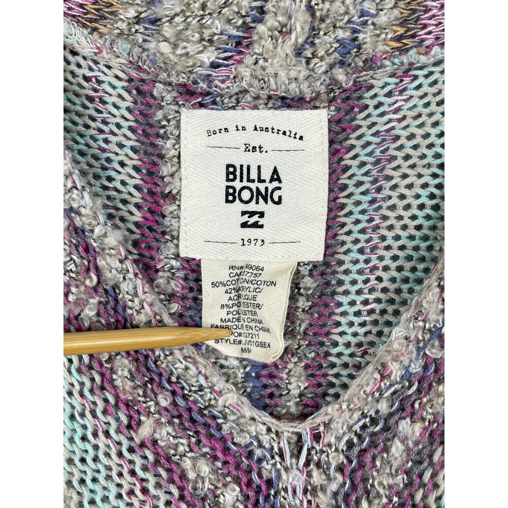 Billabong Womens Size M Pullover Boho Knit Sweater With Hood Beach - Picture 7 of 8